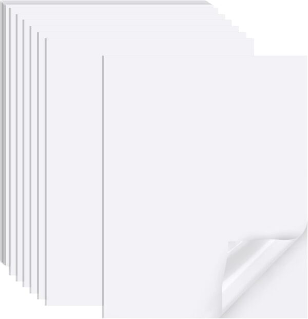40 Sheets Printable Sticker Paper for Inkjet Printers – 8.5" x 11" Full Sheet Labels