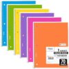 Mead College Ruled Spiral Notebooks, 6-Pack, 1 Subject, 70 Sheets, 7.5" x 10.5